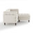3 - Piece Upholstered Beige Tufted Corduroy Modular Sectional with Pillow Back and Removable Flip-Tray Top Storage Ottoman-2024983087