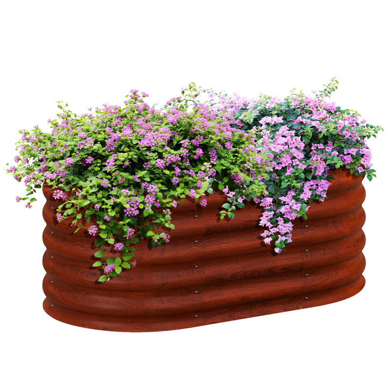 Ruocco Metal Raised Garden Bed, 16.5" H x 41.25" W x 23.5" D, Cream