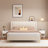 22.83" H Modern White Nightstand, Bedside Table with Drawer & Open Shelf, Gold Accent Handle for Bedroom