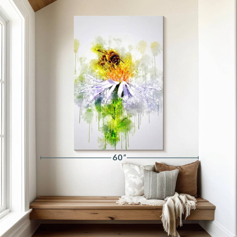 Brampt Honeybee On Flower, 51" H x 34" W