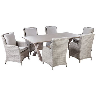 Cagle 6 - Person Patio Dining Set with Rectangular Table , Cushions Included