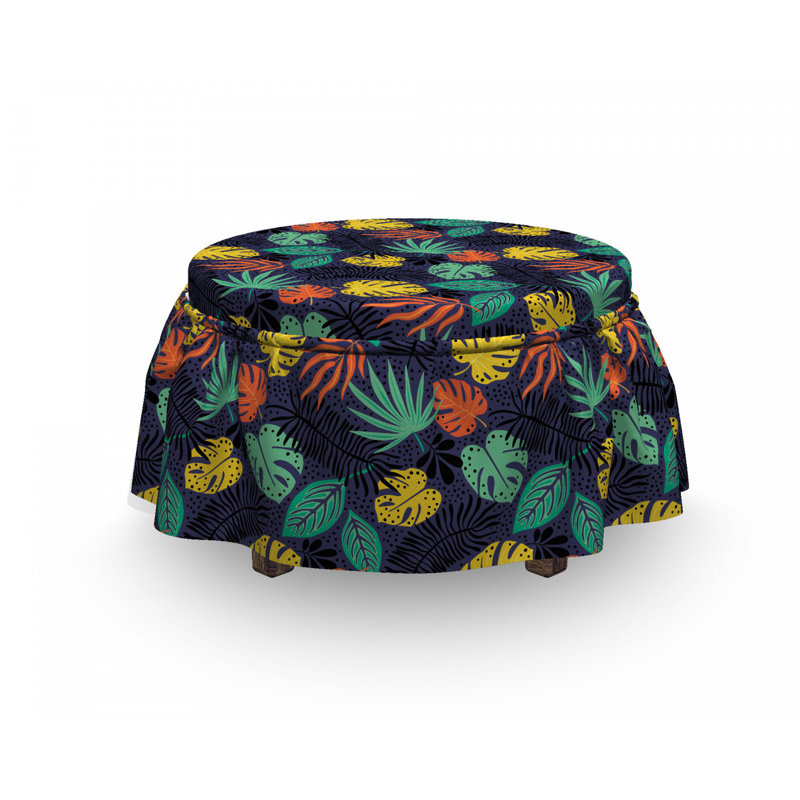 Housse pour repose-pieds de feuillage tropical