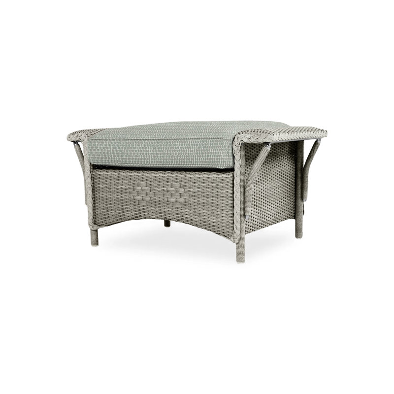 Nantucket Outdoor Ottoman, Rumba Stonewashed, Pewter