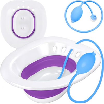 Sitz Bath-Soulagement apaisant pour les hémorroïdes et la récupération après l'accouchement (mauve)