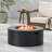 32" Patio 40,000 BTU Round Iron Propane Fire Pit, Dark Grey (Tank Cover Not Included)