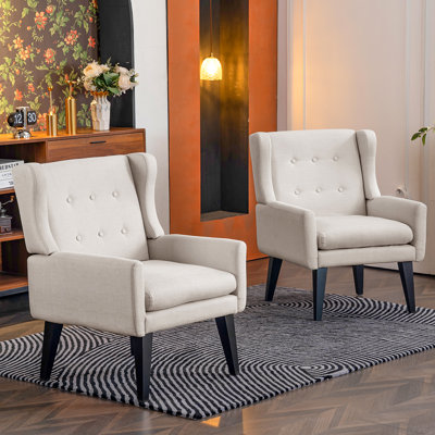 Fauteuil à oreilles en polyester 28 po Keenyn