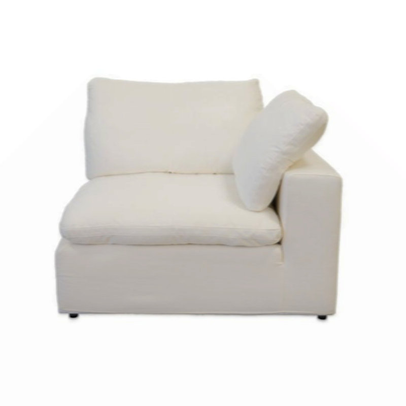 Canapé modulaire, canapé d'angle rembourré avec coussins moelleux,, Tissu blanc