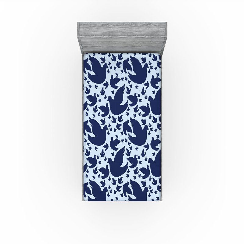 Drap-housse à imprimé oiseaux Ambesonne, Drap-housse de taille simple