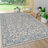 Hagerman Vintage Filigree Textured Weave Gray/Navy Indoor/Outdoor Rug-1890326521