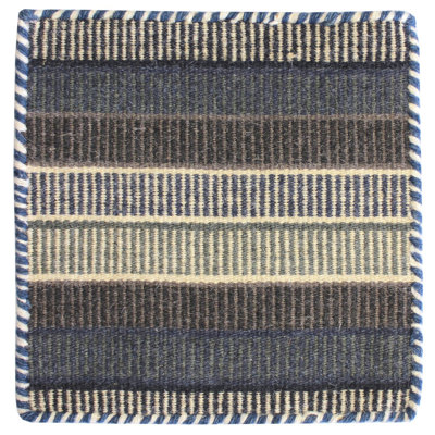 Flatweave Striped Area Rug in Blue
