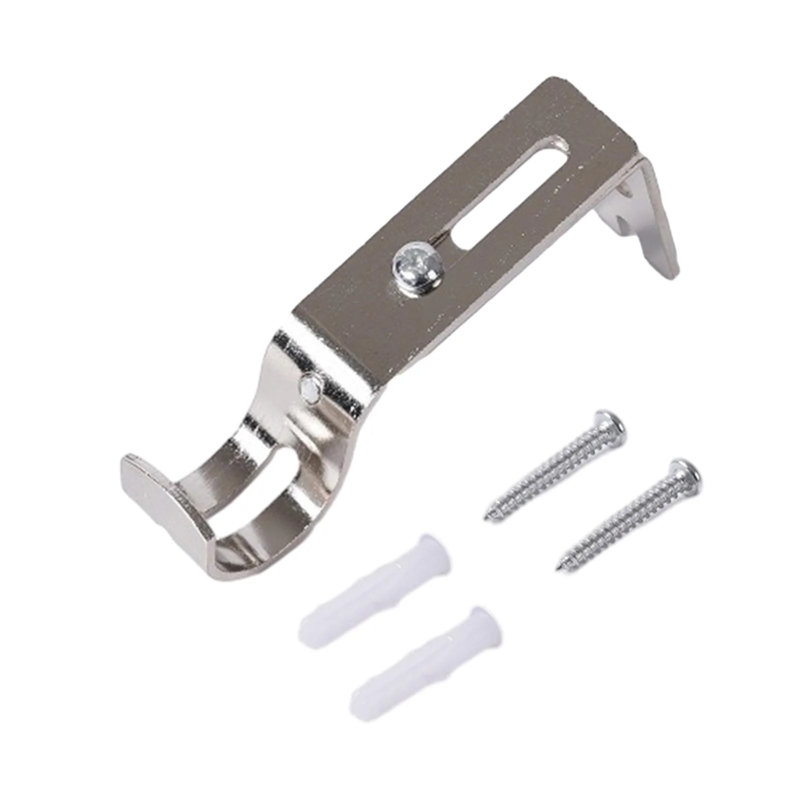 4-Pack Adjustable Metal Curtain Rod Brackets for Sturdy Hanging, White