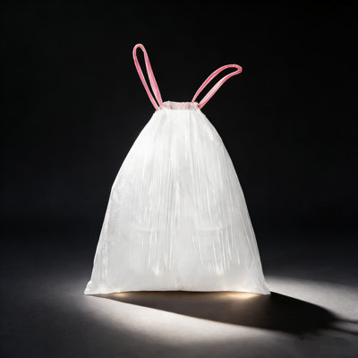 8 Gallon Drawstring Trash Bags, 40 Count, 1.19 Mil Thick Heavy Duty Garbage Bags, Unscented White Kitchen Trash Can Liners, 55X65cm Size