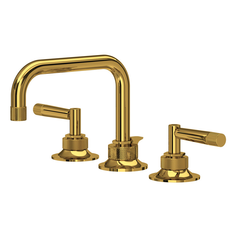 Graceline® Widespread Bathroom Faucet with Drain Assembly, Unlacquered Brass, Lever
