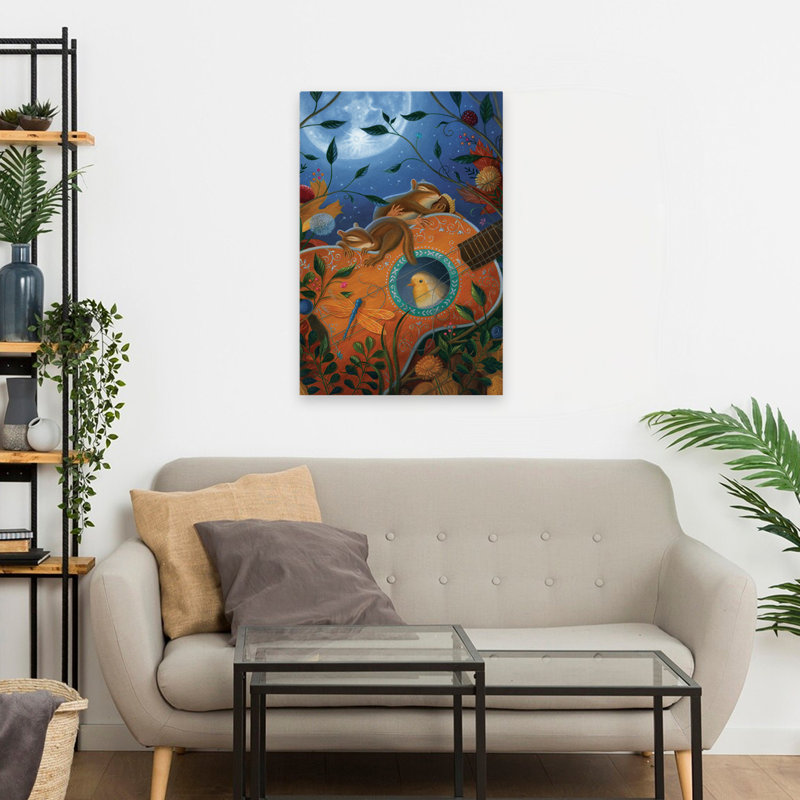 Pissenlit, rêves - enfants, animaux, pop urbain, surréalisme, oiseaux, libellules, art, H 24 po x l 16 po
