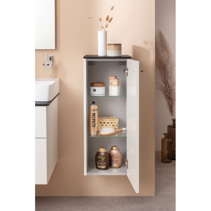 Bathroom Cabinet, White/Black