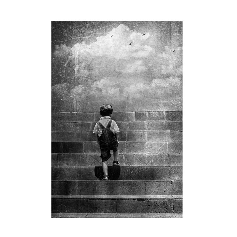 Art sur toile, Satas M Life Is Just A Lonely Highway, H 19 po x l 12 po