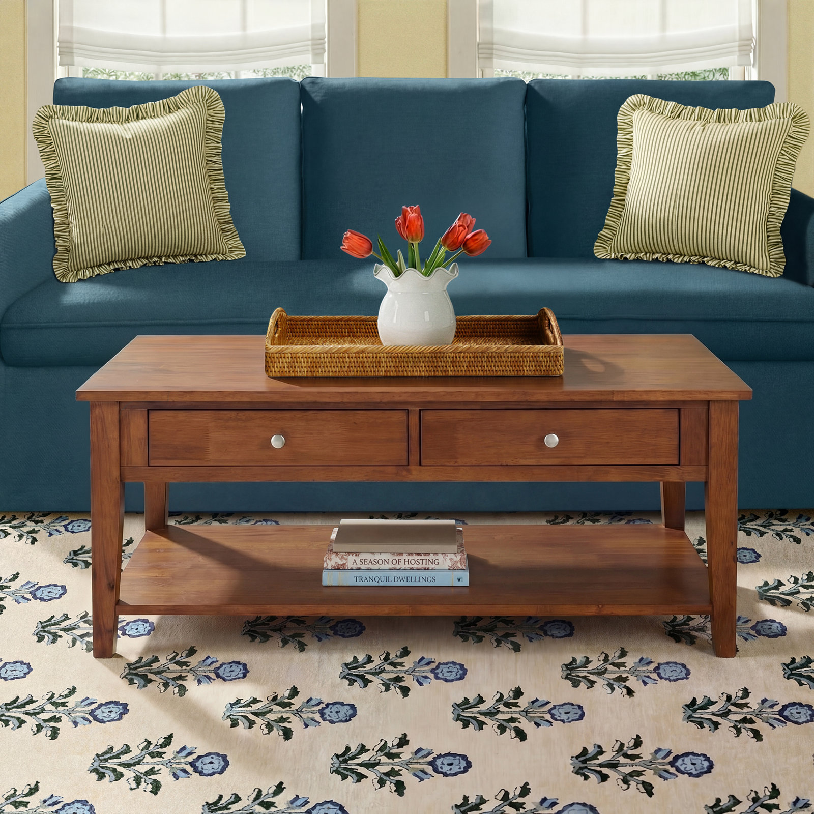 East Hampton 48 " Oak Coffee Table, Havana