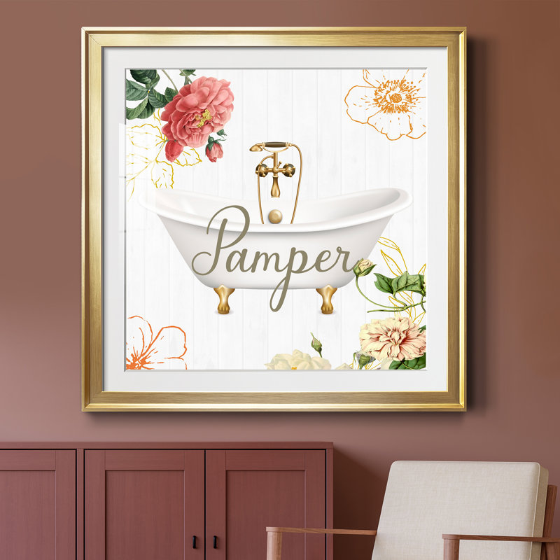 Pamper - cadre photo, impression sur papier, Cadre doré, H 34,5 po x l 34,5 po x P 1,5 po