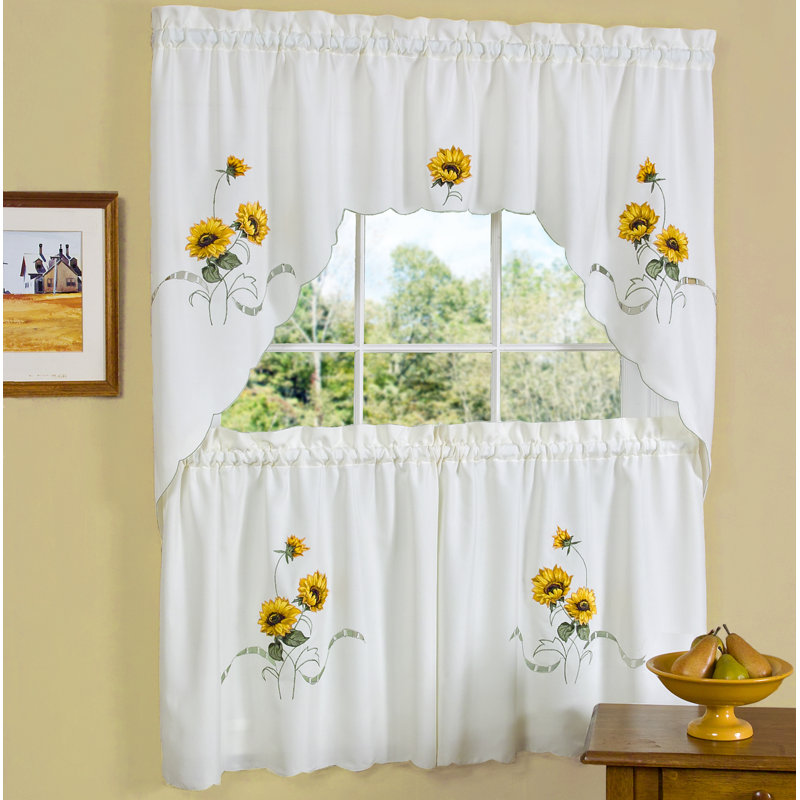 Rideaux de cuisine Schnieders Sunshine, L 57 po x L 36 po, Blanc