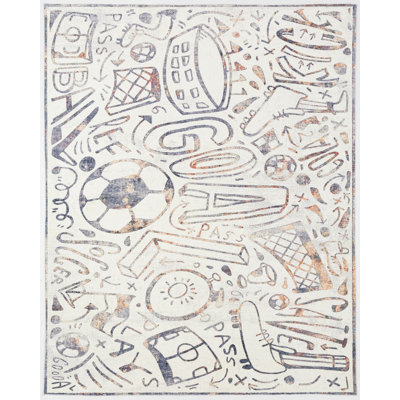 Sportsglyphs Soccer Power Loom Area Rug