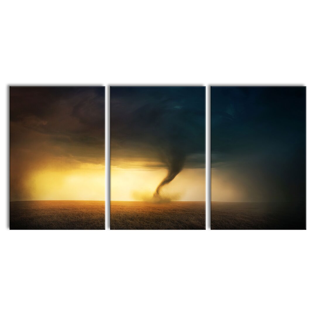 3-tlg. Leinwandbilder-Set Kraft der Natur Tornado