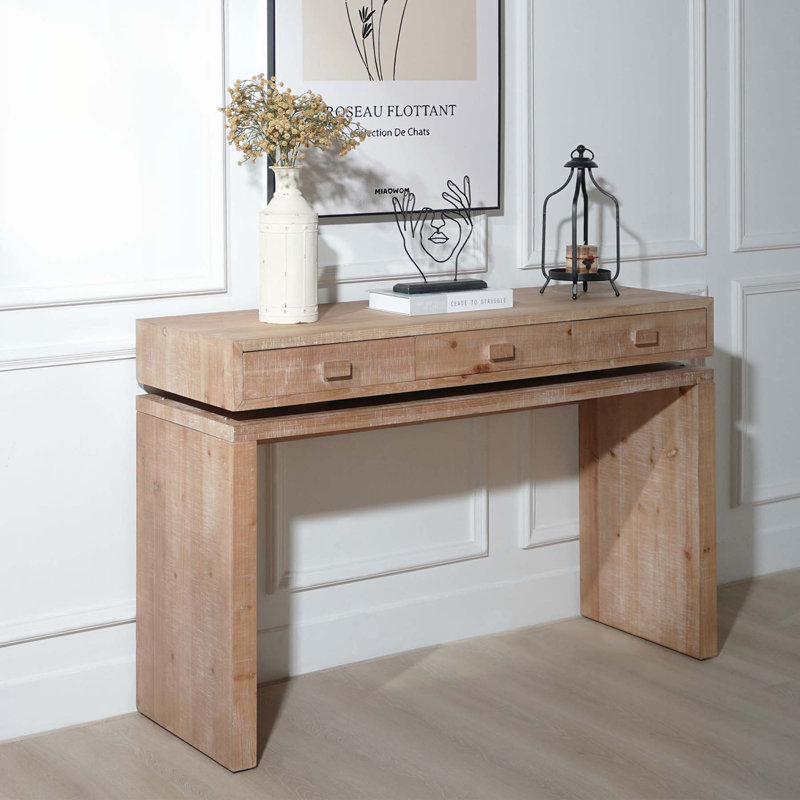 Console rustique en bois avec tiroirs spacieux pour divers espaces