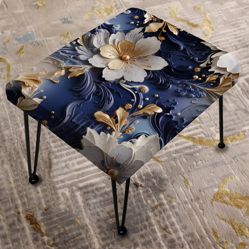 Celestial Mirage Marble Pattern - Marble Rectangle Ottoman