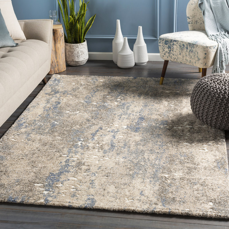 Madison Avenue Machine-Woven Blue/Beige/Gray Area Rug, Rectangle 6'7" x 9'6"