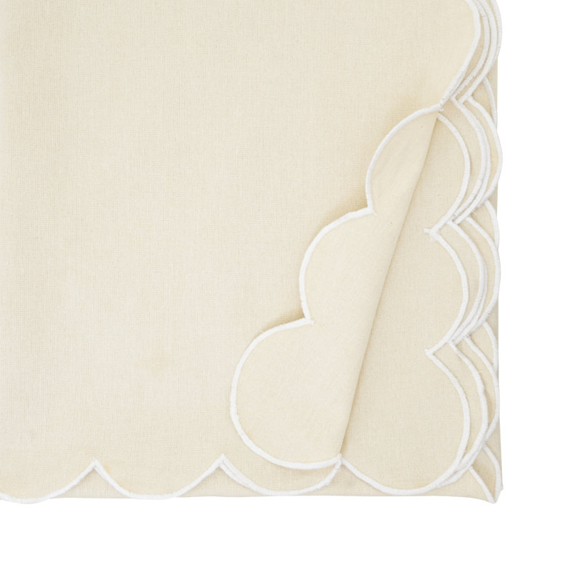 Nappe Scalloped Edge, Naturel