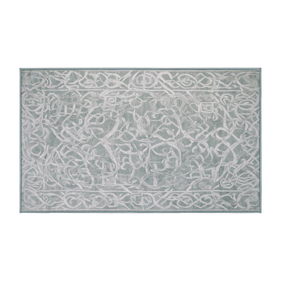 Tapis bleu soyeux et moelleux