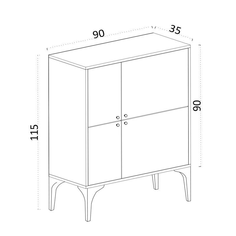 Afiq 90cm Console Table, White