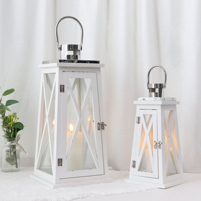 Ensemble de 2 porte-bougies décoratifs en métal