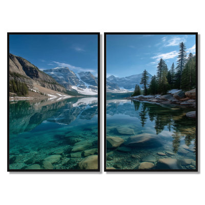 «Beauty of the Rocky Mountains - Canada», reproduction d'art sur toile encadrée, ensemble de 2 voyages