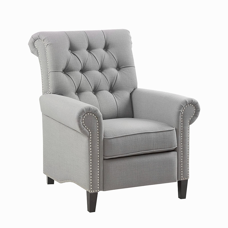 Fauteuil inclinable Aidan, fauteuil inclinable moderne, Tissu gris