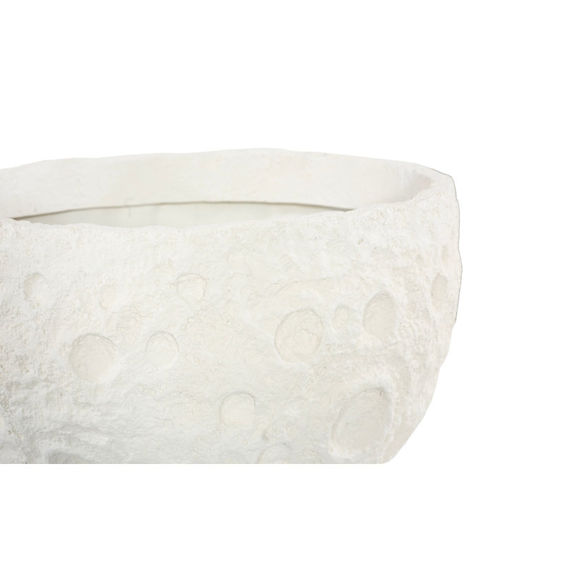 Crater Planter, White Stone, White Stone