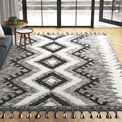Tapis ivoire / noir Thames 462