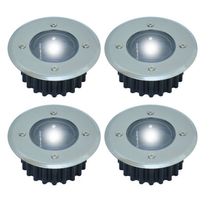 Kenefic Solar Powered Integrated LED Metal Well Light Pack