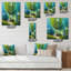 Horloge murale «Three Vibrant Trees by the River»-79481405