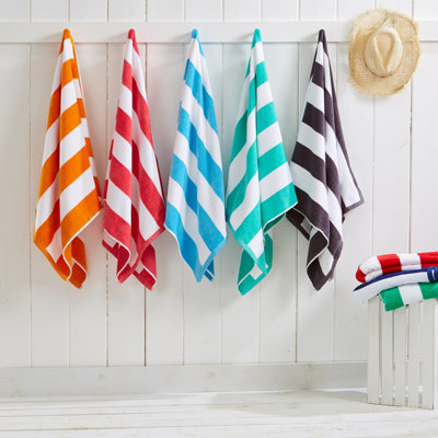 100% Cotton Cabana Stripe Oversized Beach Towels