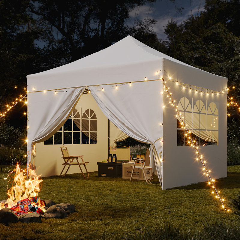 Pop Up Gazebo with Sides Waterproof Outdoor Canopy with Wheeled Carry bag Heavy Duty Instant Shelter for Garden Party BBQ