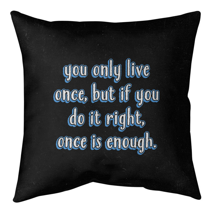 Coussin de sol You Only Live Once, 40 po x 40 po, Bleu