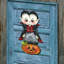Suspension de porte en bois figurine suspendue dracula