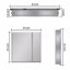 Armoire à pharmacie 30 po x 26 po avec miroir à fixation en surface ou espace de rangement encastré en aluminium
