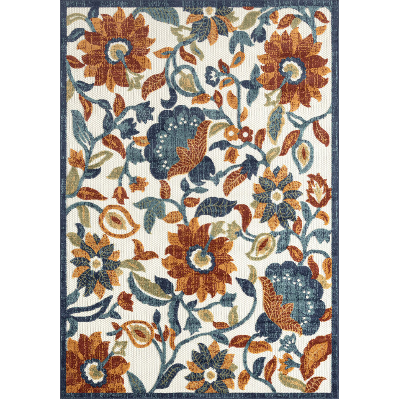 Hampton Floral Indoor / Outdoor Rug, Rectangle 5'3" x 7'6"