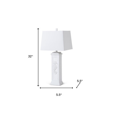Set of Two 32" White Table Lamp Coastal With White Shade