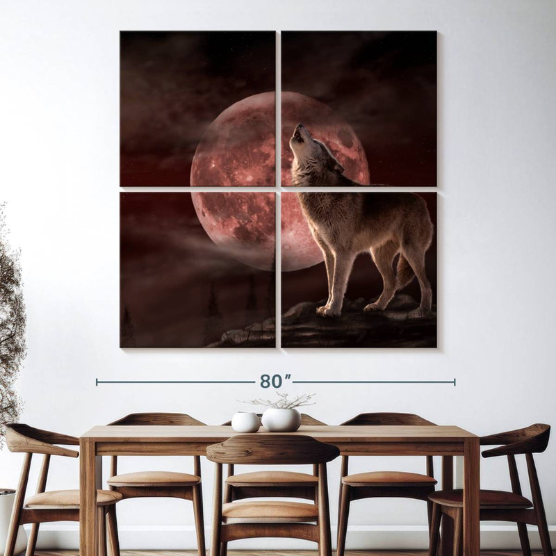 Brampt Wolf Moon Howling, 74" H x 74" W