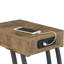 Table d'appoint rustique en bois avec structure en métal foncé et rangement fonctionnel-1132971143