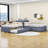 Lampart Twin Size L-Shaped Upholstered Platform Bed with Trundle and Two Drawers