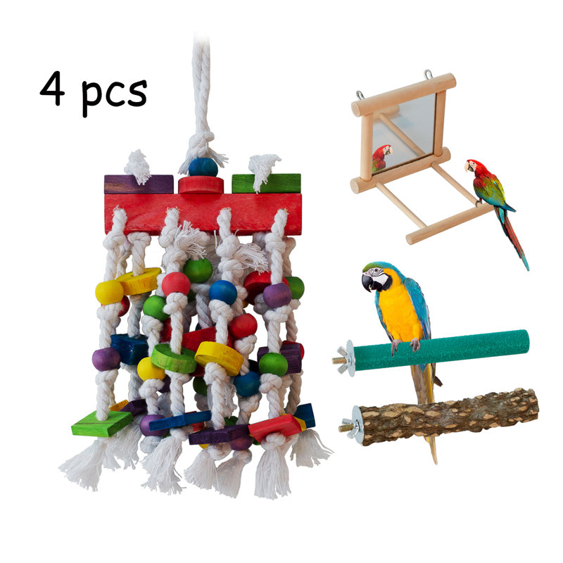 Ensemble de 4 jouets pour perroquet