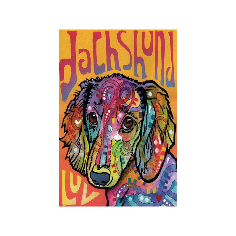 Dachshund Luv by Dean Russo - Print on Canvas, No Frame, 66.04 cm H x 45.72 cm W x 1.91 cm D